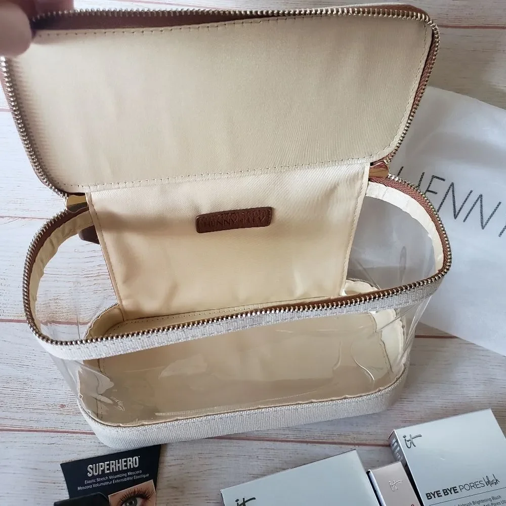 Henny & Lev Makeup Trunk Bag with It Cosmetics Mascara Foundation Bronzer Lips